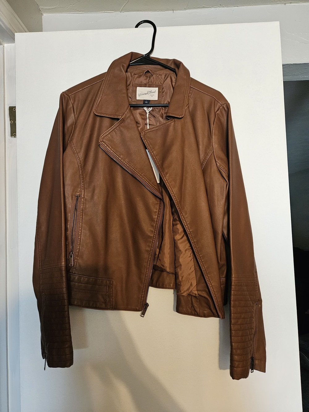 Target Womens Brown Faux Leather Moto Jacket